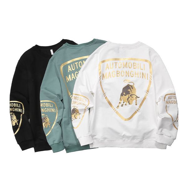 

2021 spring new fashion men's sweater korean loose long sleeve round neck pullover big taurus fashion sweater, Black