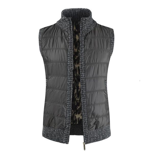

2020 winter men's sweater vest thick warm casual sleeveless jackets sweatercoat cashmere male zipper knitted fleece vest, Black;white