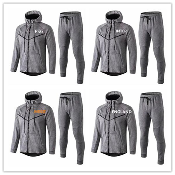 

2018/19 mbappe messi lukaku kante tracksuit jacket hoodie survetement 19 20 21 hoodie cavani football jacket tracksuit training clothes, Black