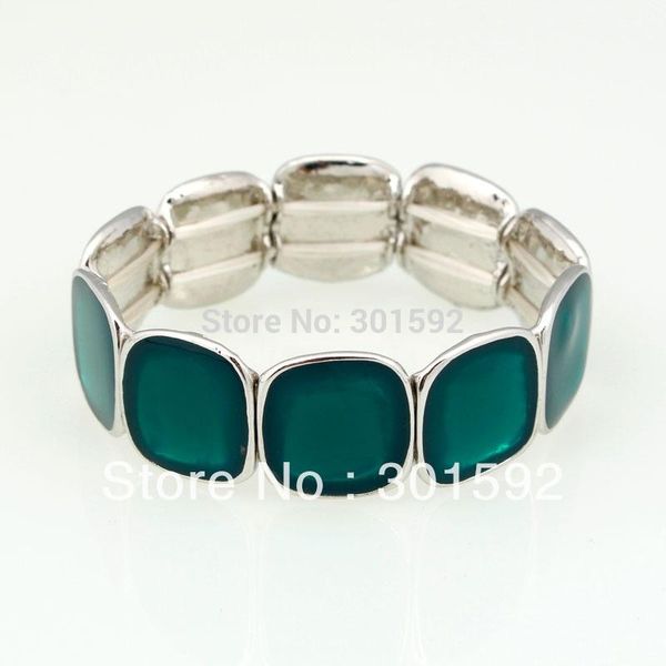 

elastic bangles alloy square enamel bangle fashion jewelry wholesale bs9136, Black