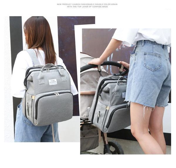 

waist bags mummy bag portable folding baby crib large capacity backpack shoulder for women 2021 fashion1