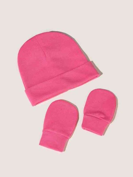 

baby solid hat & gloves she02, Yellow