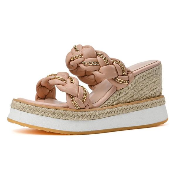 

2021 new summer shoes women wedge sandals high heels fashion platform shoes woman sandals high quality, Black
