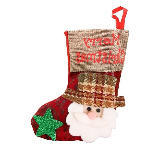 

new1pc fashion letter check print christmas ornament gifts candy beads santa claus snowman socks decorations party decor
