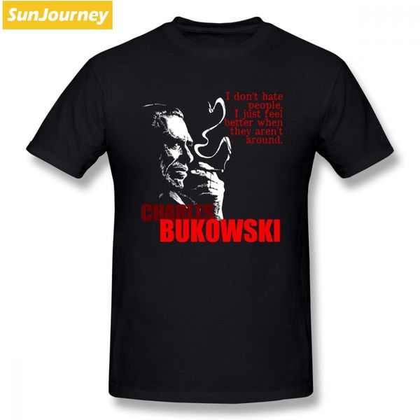 

new style men t shirt charles bukowski short sleeved pure cotton o neck oversize t shirt for man camisa sport hooded sweatshirt hoodie