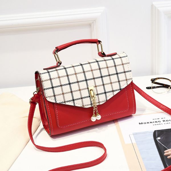 

mndtk 2019 new women's hand contrast personalized square korean fashion small summer style and spring color small square bag shoulder c