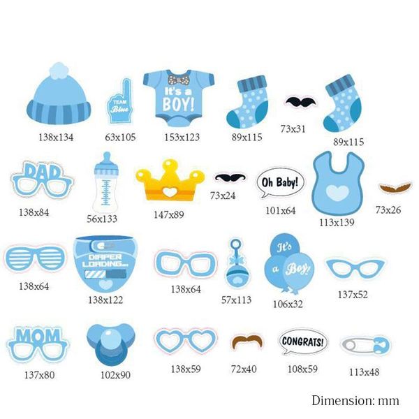 

25 шт. установить новый детский душ фото стенд игры свадебные фотобеточные реквизиты его мальчик девушка благополучает вечеринку украшения н