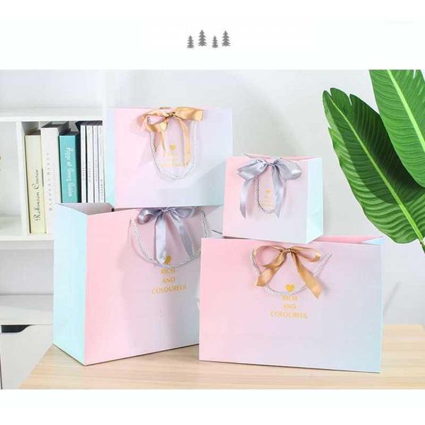 

new ins wind packaging bag gradient gift bag clothing store handbag papercustom logo gift