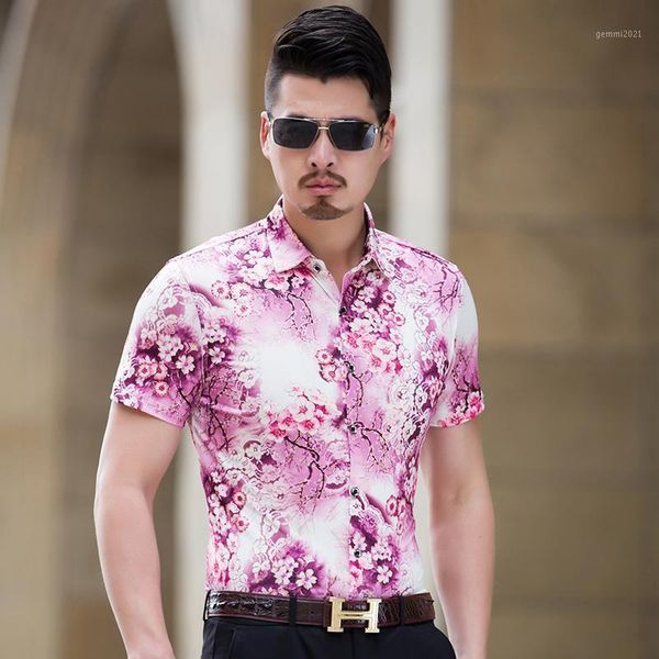 

light blue dress mens stretch clothes social club summer mens fashion 2020 pink dress flowers printed shirt for summer 1, White;black
