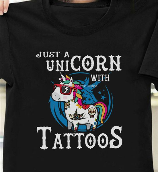 

men cotton new man bigger size teeshirt just a unicorn with tattoos black size s 3xl retro hoodie designers t shirts sweatshirt
