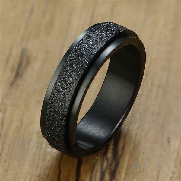 

zorcvens 2022 punk vintage black luxury stainless steel matte wedding engagement ring for men fashion jewelry, Slivery;golden