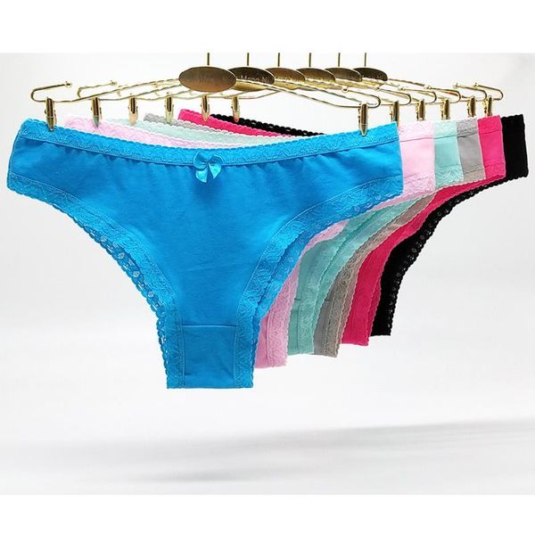 

3 pcs/lot dropship panties for women cotton panty set solid underwear low waist briefs women's underpants lingerie 89283, Black;pink