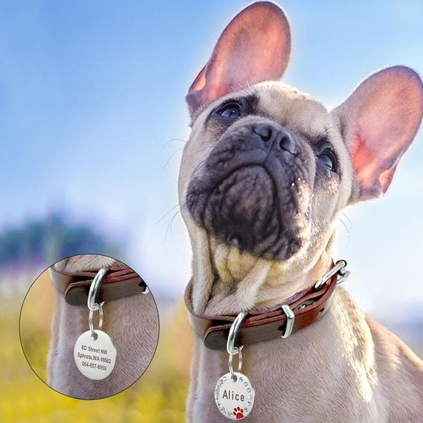 

personalized dog tag custom pet puppy cat id tag dog collar accessories engraved stainless steel name paw tag for dogs c sqczwg