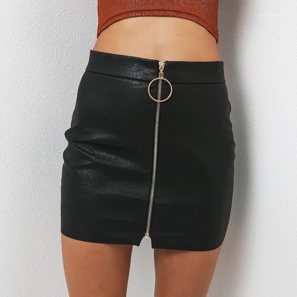 

knee skirts clothes for women womens pu skirts fashion a line natural color skirts casual above, Black