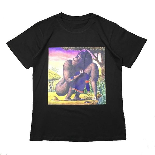 

new men fashion round neck printed t shirt couple casual loose short sleeved t shirt size s-xxl, White;black