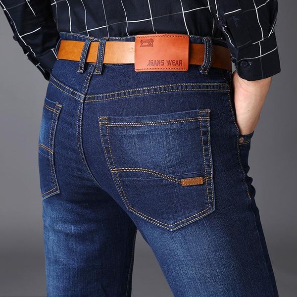 

fashion mens slim fit ripped for men new brand clothing denim straight biker jeans plus size, Blue