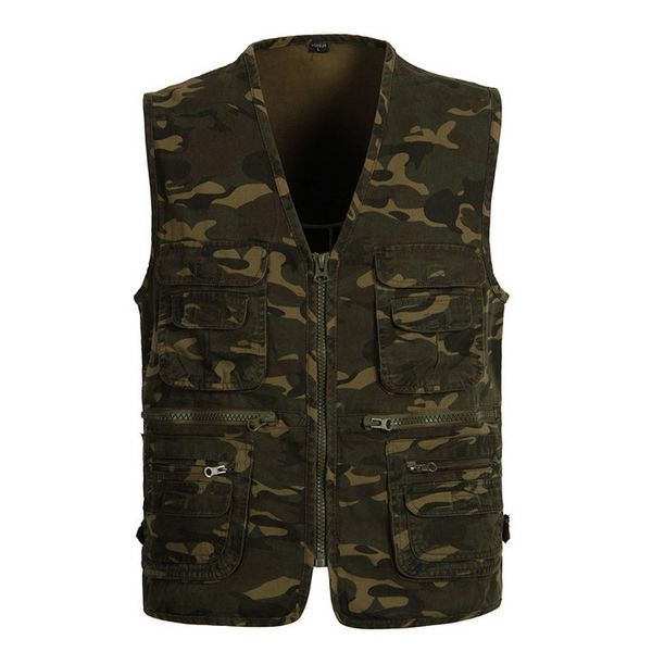 

2021 new sleeveless jacket fashion vests for men's pocket pgraphy waistcoat casual spring autumn outdoors camouflage fishing t9kb, Black;white