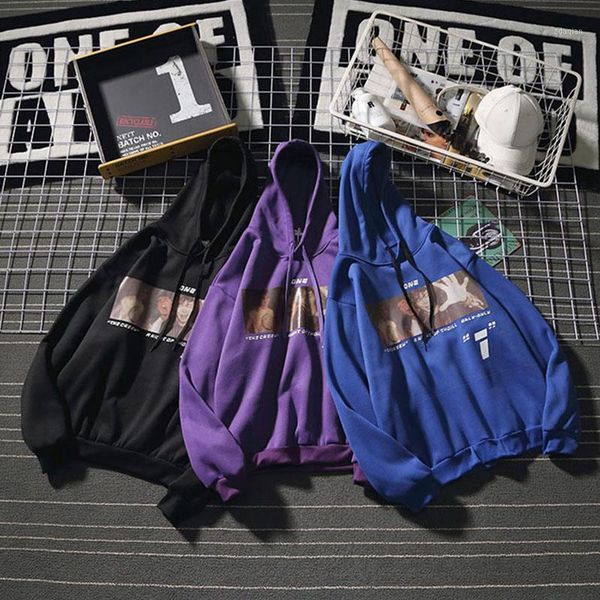 

2020 harajuku print hip hop hoodie men funny loose fashion casual vintage sweatshirt oversized all-match black streetwear1