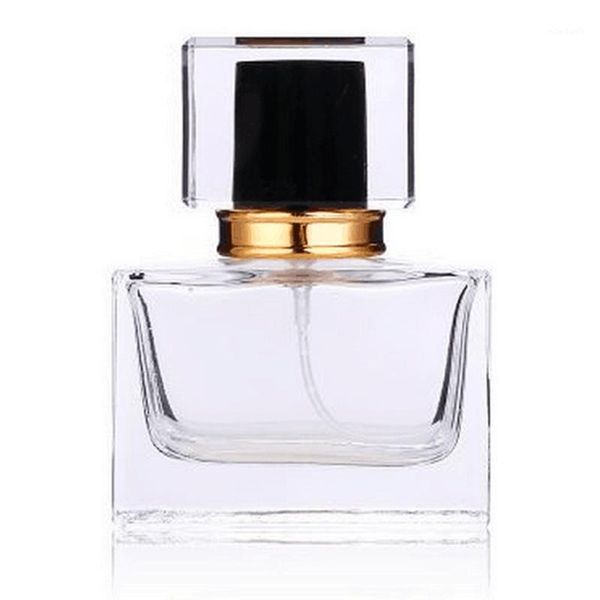 

5pcs/lot 30ml square glass perfume bottle clear glass spray bottle empty fragrance packaging refillable1