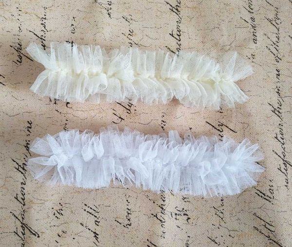 

white pink ivory wedding tulle handmade bowknot gatsby style plus size elasticity bridal garter, Black;white