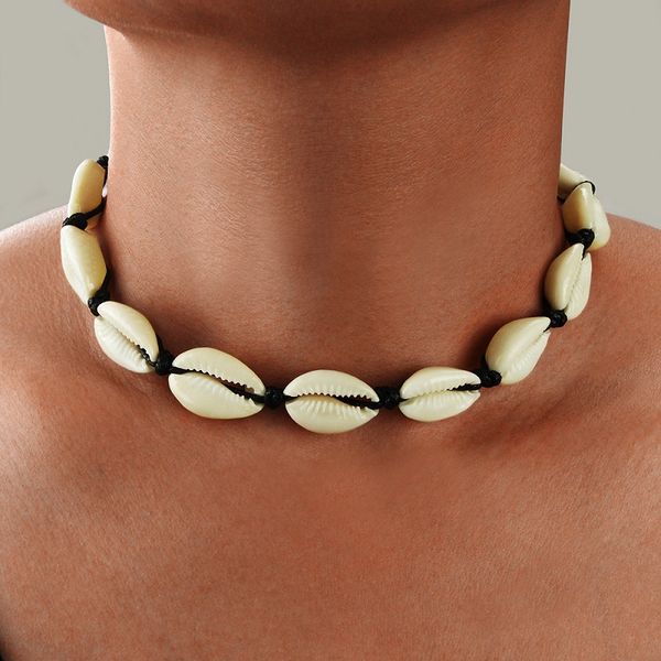 

ladies shell pendant necklace set hawaiian style island vacation men and women casual fashion creative collarbone natural handmade bracelet, Silver