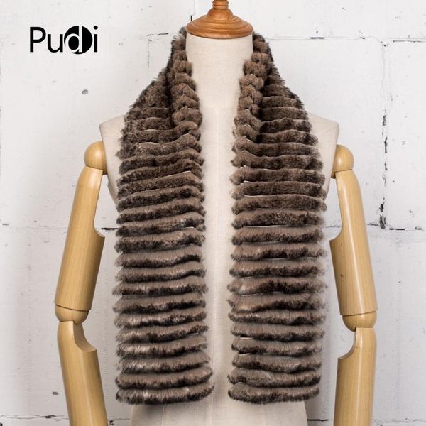 

scarves pudi sf753 the women's fur scarf is a real and stylish striped design to keep you warm, Blue;gray