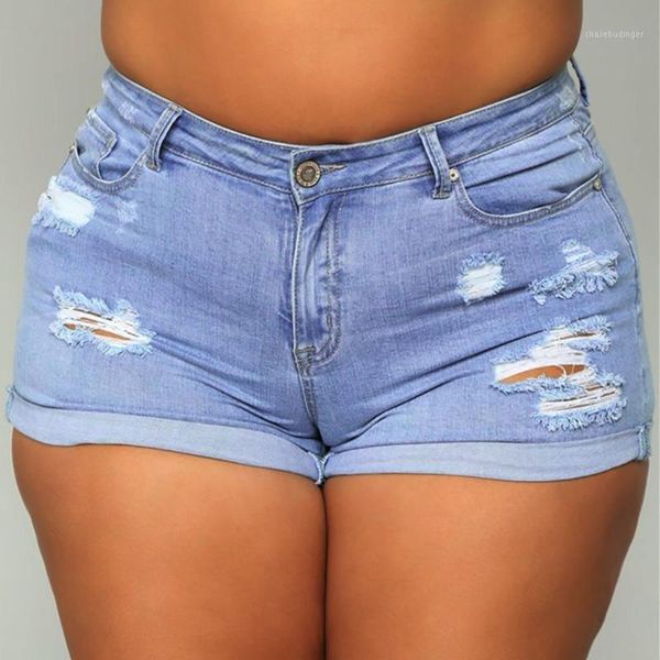 

new women summer super short button jeans denim mid waist straight female pockets wash denim shorts hole jeans1, Blue