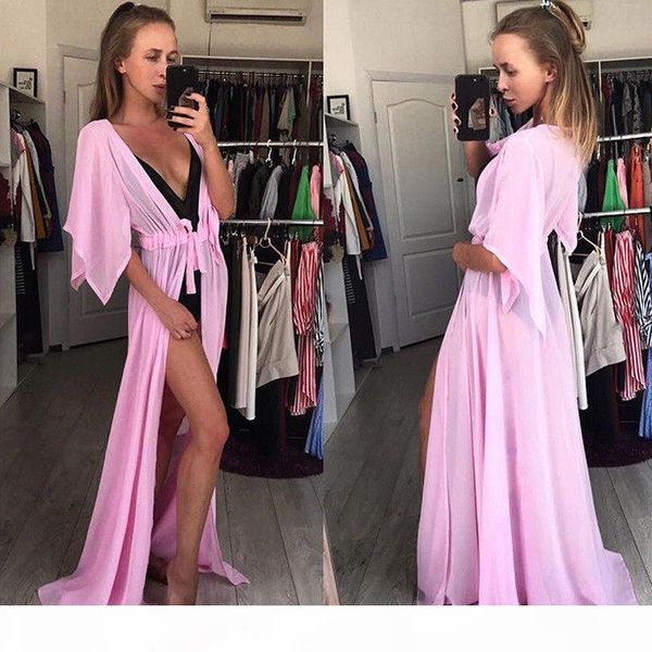 

summer beach sexy длинные платья женщины red robe бикини cover up мундир кафтан шифон прозрачный купальник длинные пляжной одежды, Black;gray