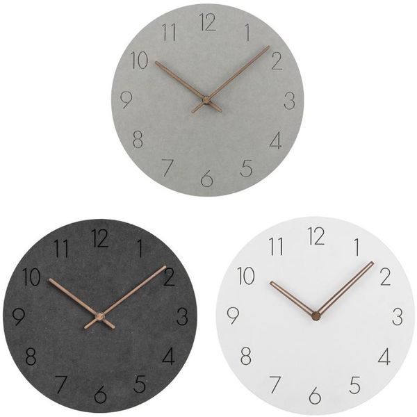 

wall clocks kitchen modern simple round clock classics silent numberal mdf wood for bedroom office living room decor gift