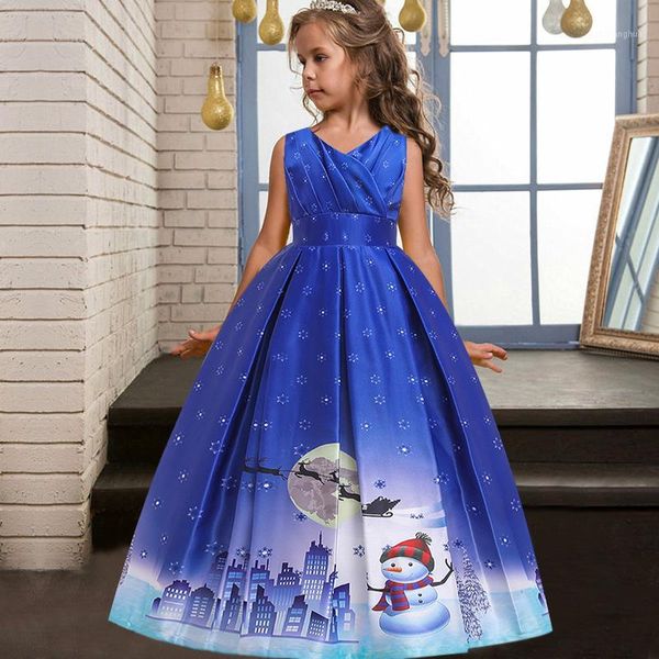 Mädchenkleider 4 6 8 10 14 Jahre Teenager-Themenparty für Mädchen Kinder Weihnachten Weihnachtsmann Langes Baby-Prinzessin-Kleid Kleidung1