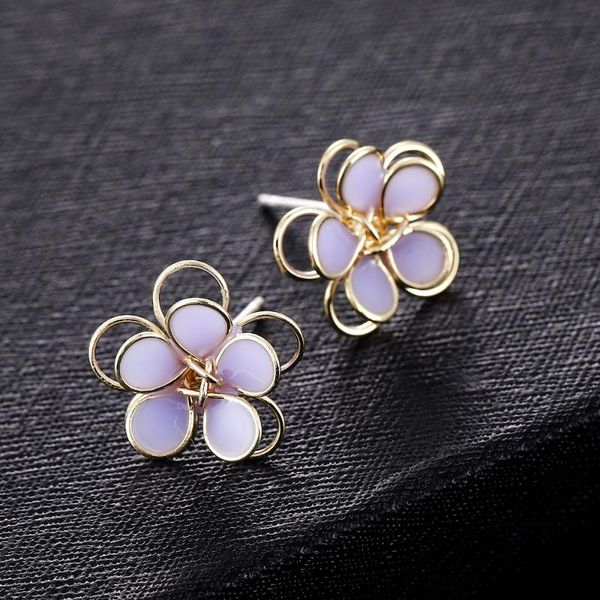 

spring hope series petal tulip earrings flower fairy gold rose stud earrings jewelry new year christmas gifts for women, Golden;silver