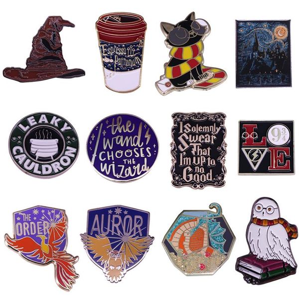 

p5582 dongmanli creativity hard enamel lapel pin collection badge backpack collar movie jewelry kids for gift, Gray