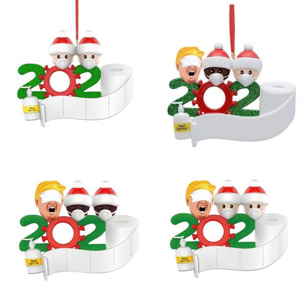 

pvc christmas tree pendant 2020 snowman face mask ornaments hanging diy name blessing words decorations pendants 2js g2