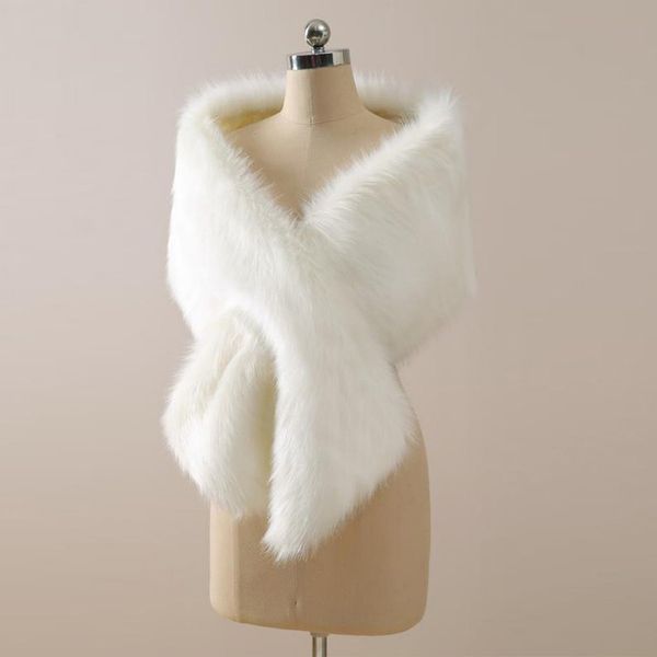 

2020 winter wedding coat bridal faux fur wraps warm shawls outerwear korean style women jacket prom evening party cpa3307, White