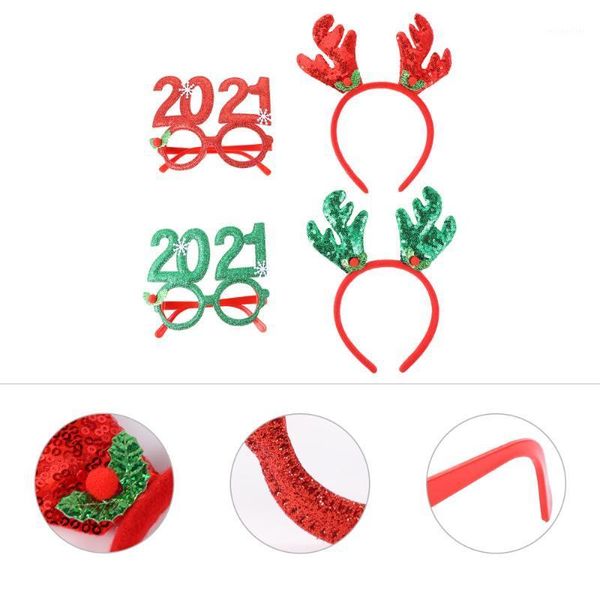 

christmas decorations 4pcs headbands and eyeglasses chic cute creative hair clasp headpiece pography prop for holiday party carnival1