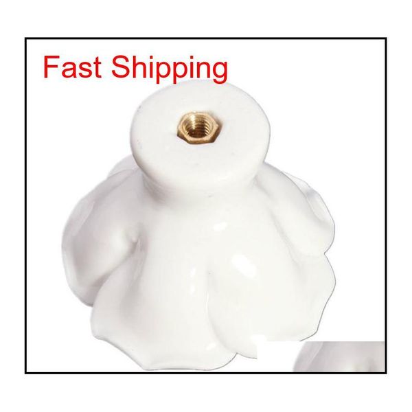 

10pcs/set rose flower ceramic door knob cabinet kitchen cabinet pull drawer handle vintage button cera qylink new_dhbest
