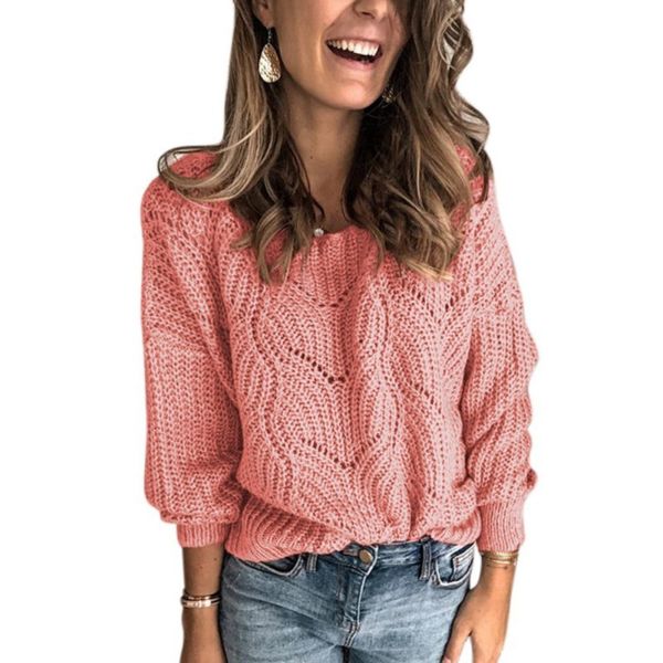 

осень женщины hollow из свитер с длинным рукавом v-образным вырезом вязаный свитер повседневный полосатые pullover перемычки, White;black