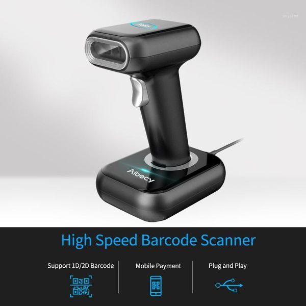 

aibecy high speed barcode scanner 1d/2d/qr code scanner 2.4g wireless & usb wired bar code reader for supermarket warehouse1
