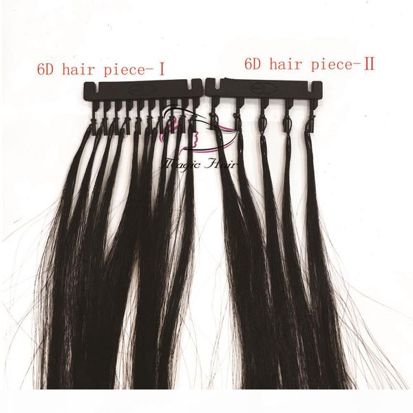 

second generation of 6d hair extensions natural color 14 inch to 26 inch 10a virgin brazilian human hair extensions 2019 new arrival, Black