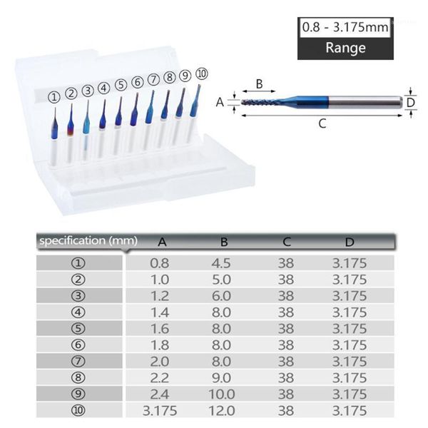 

plate edges end mill pcb cnc mold 10pcs carving engraving tools rotary1