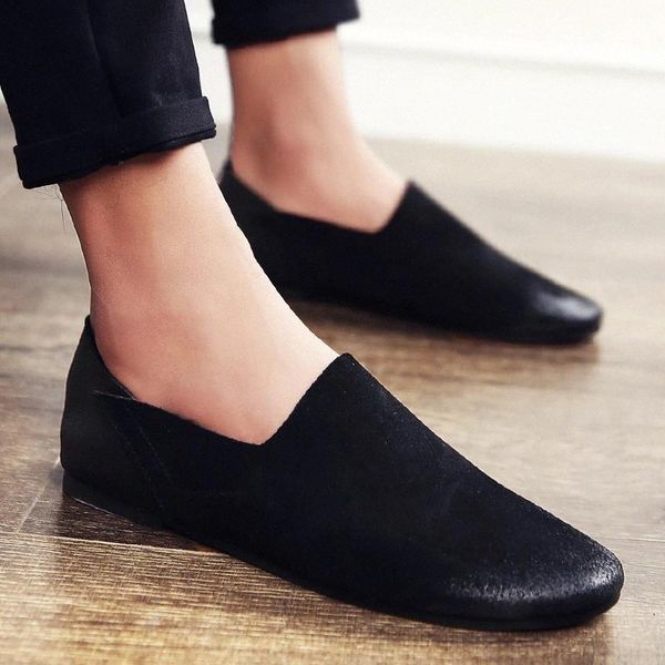 

classic comfortable men casual non-slip black suede leather waterproof shoes shoes for men moccasins sneakers big size 47 #gx6j
