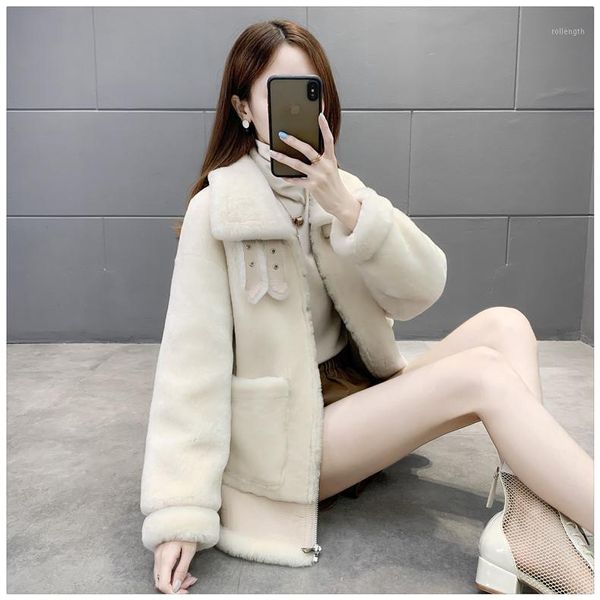 

wool fur coat motorcycle real female jacket clothing winter jackets for women 2020 women's coats mujeres abrigos zjt9701, Black