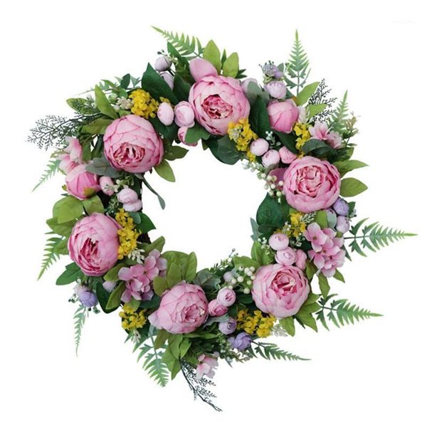 

decorative flowers & wreaths artificial peony flower wreath peonies with hydrangeas floral welcome door for window wall wedding home decor1