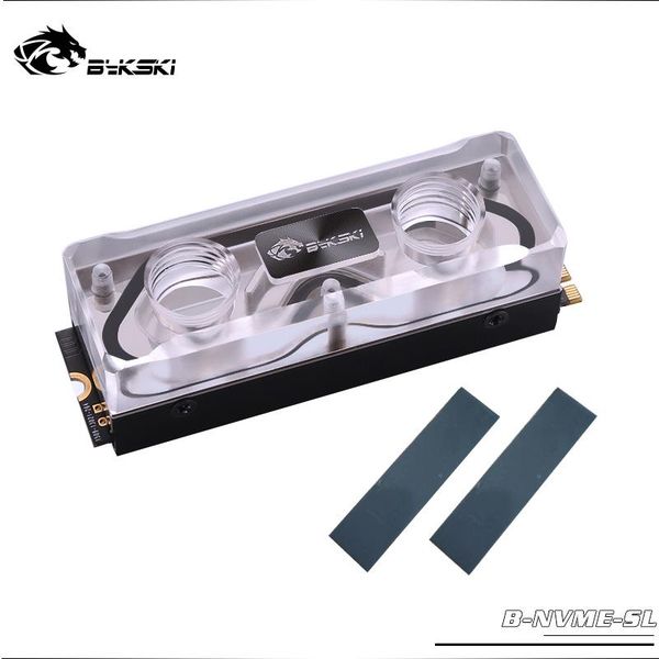 

fans & coolings bykski watercooler for 2280,22110,ssd sata m.2 m2 ssd water block dual heat dissipation 80mm/110mm radiator,b-nvme-sl