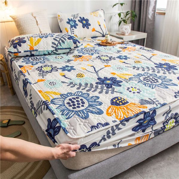 

pure cotton waterproof diaper sheet single piece full cotton thickened cotton clip mattrs cover non slip fixed naked sleeping breathable