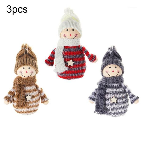 

3pcs/set christmas tree decoration snowman small pendant doll christmas family decoration pendant child gift1