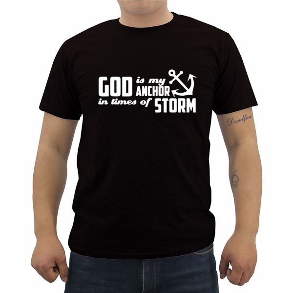 

god is my anchor printed summer new casual short sleeve o neck funny mens brand streetwear sport hooded sweatshirt hoodie men t shirt
