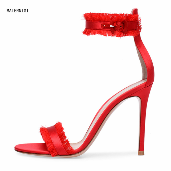 

women's shoes new pattern sandals summer ms banquet 12cm thin heels net red shoes fashion show 3-13 14 maierni, Black