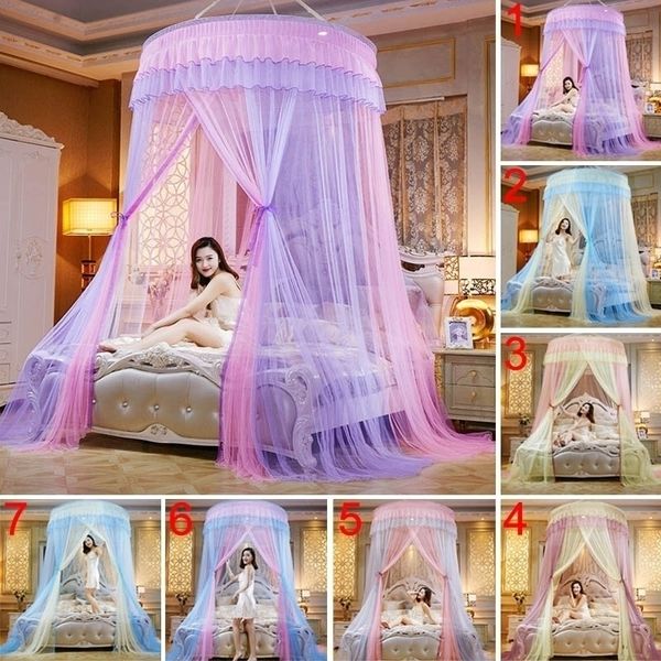 

round lace high density bed curtain dome princess queen canopy mosquito sale