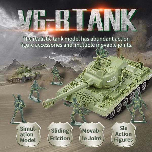 

plastic friction tank truck toy with army soldier for boy to play vehicle model